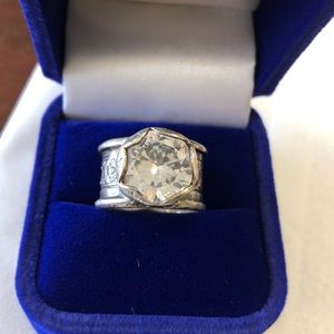 Silpada size 7 ring sterling silver cz ring